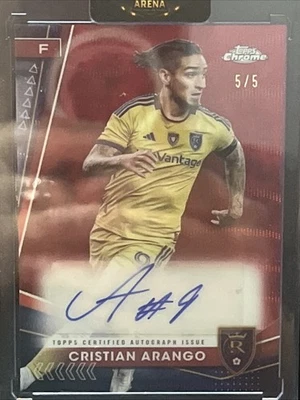 2024 Topps Chrome Cristian Arango Autograph 5/5! Real Salt Lake - Image 1 of 3
