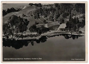 Postal foto - imagen aérea - escuela de deportes de motor de montaña Highland - Kochel am See - 1936 - Imagen 1 de 2
