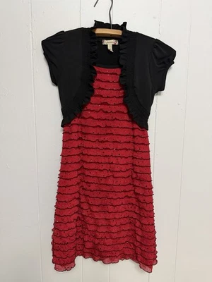 VESTIDO DE FIESTA MANGA CORTA ROJO Y NEGRO SPEECHLESS NIÑAS TALLA 10, FESTIVO FESTIVO Foto 1 de 3