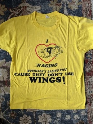 Camiseta de carreras retro vintage de los años 80 - Robinson's Racing Pigs - Screenstars grande Foto 1 de 4