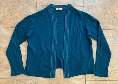 Suéter Cárdigan Abierto Vintage Años 50 Jantzen Kharafleece Talla 38 Mediano Azul Hecho en EE. UU. Foto 1 de 4