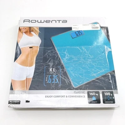 Rowenta digitale Badezimmerwaage Badezimmerausstattung BS1503 Glas Waage Türkis  - Bild 1 von 4