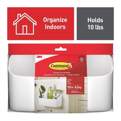 Command Heavyweight Organizing Caddy: 9.9 in. x 5.2 in. x 3.5 in. (White) - Image 1 of 4