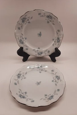 2 platos de postre de pan y mantequilla Johann Haviland Bavaria China 6" guirnalda azul Foto 1 de 4