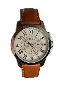 RELOJ HOMBRE FOSSIL GRANT CRONÓGRAFO ESFERA CREMA CORREA CUERO MARRÓN FS4735 - Imagen 1 de 13