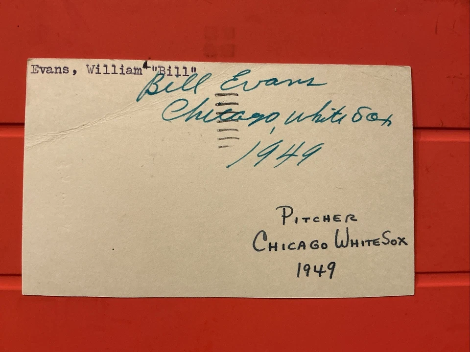Bill Evans🔥🔥MLB Debut: 1949 Chicago White Sox 🔥🔥Autograph  Postcard 🔥🔥 - Image 1 of 2