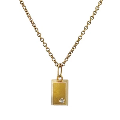 Collar CARTIER K18 oro amarillo diamante lingote usado Foto 1 de 4