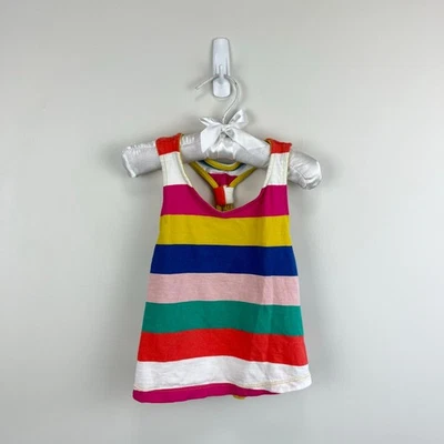 Mini Boden Knot Back Race Back Tank Multi Stripe Toddler Girl 2-3 - Image 1 of 4