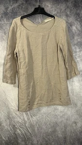 Weiche Umrandung Oceo Gaze Crinkle Tunika Knopfdetail Bluse/Hose Set Gr. M - Bild 1 von 24