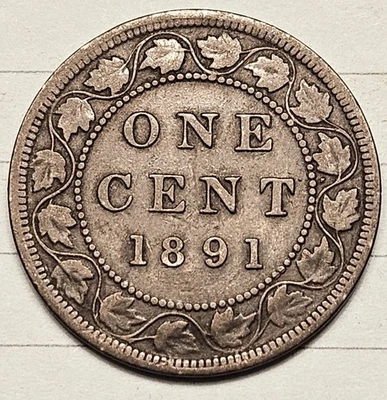 1891 Canada One Cent Foreign Coin - Large Cent Canadian - Image 1 of 2