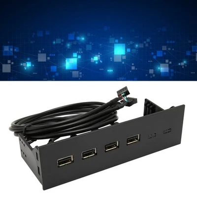 5.25in USB2.0 Hub Front Panel Multifunctional 4 Ports 19pin Optical Drive Front - Bild 1 von 4
