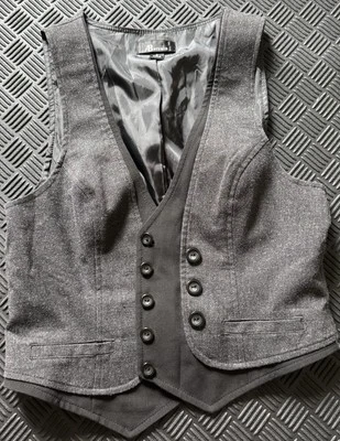 Vintage AB Studio Ladies Fitted Vest Black and Gray Business Vest Size 6 - Image 1 of 4