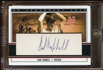 CARL HUBBELL 2002 SP LEGENDARY CUTS AUTOGRAPH CUT 10/17 - Image 1 of 1