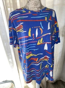 Super Rare Vintage 90’s Ken Done Sailboat Tee Large Unisex New Wave Men Women - Picture 1 of 13