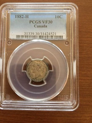 1882-H CANADA TEN CENT PCGS VF30 - Image 1 of 2