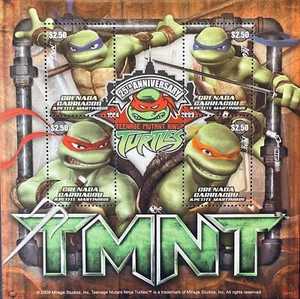 GRENADA GREN TEENAGE MUTANT NINJA TURTLES 25TH ANNIVERSARY STAMPS MNH 2009 - Picture 1 of 1