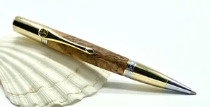 Drehkugelschreiber aus Goldfield Maser, handgedrechselt - Bild 1 von 5