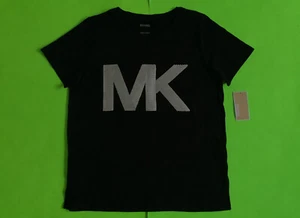 MICHAEL KORS Women’s Short Sleeve T-Shirt Size MEDIUM Black w/Silver NEW - Picture 1 of 12