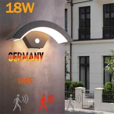 18W LED Außenleuchte mit Bewegungsmelder Wandleuchte Anthrazit Sensor Außenlampe - Bild 1 von 4