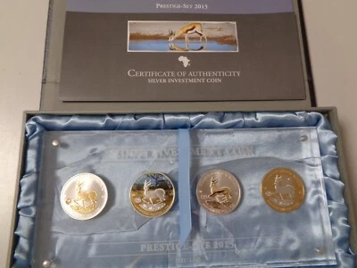GABUN 2015 - Investment Coin Prestige Set mit 4 x 1000 CFA (4 Unzen) Silber, st - Bild 1 von 4