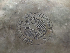Original Deutsche Reichspost Poststempel Kissen Messing - Bild 1 von 7