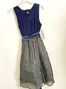 Cocktailkleid Madison Leigh schwarz gold Kleid Gürtel Metallic Strass formell 10 - Bild 1 von 12