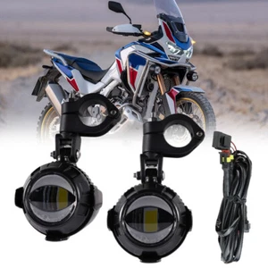LED Fog Lights set for Honda Africa Twin XRV750T CRF1000L CRF1100L 25/39MM TUBE - Picture 1 of 8