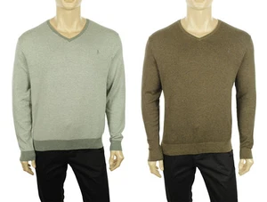 MAGLIONE PULLOVER DA UOMO RALPH LAUREN COLLO A V ZIG ZAG PIMA COTONE NUOVA $115 - Foto 1 di 7
