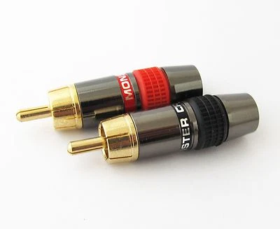 Conector amplificador cable soldadura enchufe macho RCA latón chapado en oro Monster 10 un. Foto 1 de 4