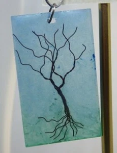 Ca. 2"" Baum des Lebens in Harz Halskette mit 9"" Kette - Bild 1 von 3