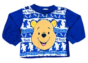 Disney Winnie Puuh Kinder Vintage Langarm blau Schlafshirt Größe 2 Kleinkind - Bild 1 von 5