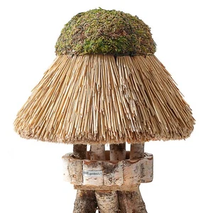 Vogelhaus Reetdach 45cm Vogelfutterhaus Vogel Futterhaus Futterstation Garten - Bild 1 von 10