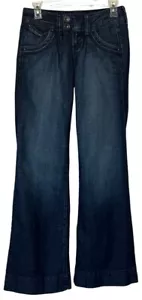 X2 Washing Quality Denim Wide Leg Low-Rise Jeans Cotton Blend Women's Size 0 - Picture 1 of 18