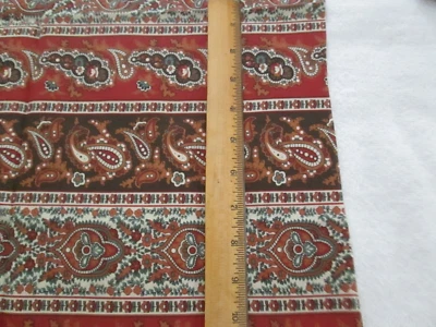 Tela Pasley Stipe vintage marrón, óxido, dorado, blanco, 45" de ancho x 19" de largo Foto 1 de 4