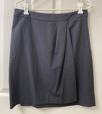 Saia sobreposta ADRIENNE VITTADINI cinza escuro clássica carreira feminina tamanho 10 forrada - Imagem 1 de 4