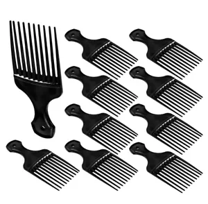 Plastic Hair Pick Comb – Wide Tooth Afro Lift Picks - Pack of 10 Combs - 5.25 In - Picture 1 of 6