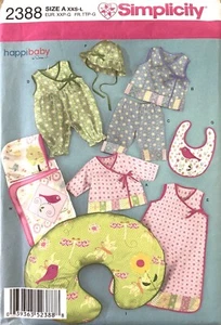 Simplicity 2388 Happibaby Baby Layette and Hat Size XXS-L Uncut - Picture 1 of 2