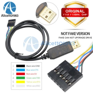 6PIN Original FTDI FT232RL USB to TTL RS232 Serial Adapter Cable for Arduino - Picture 1 of 8