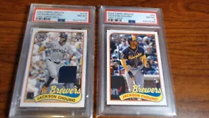 2024 TOPPS UPDATE 1989 TOPPS BASEBALL RELICS #JCH, JACKSON CHOURIO PSA 8 - Foto 1 di 10