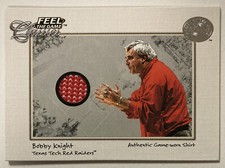 Bob Bobby Knight  2001 Fleer Greats of the Game Game Worn Shirt Card 