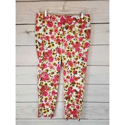 Pantalones cortos Ann Taylor para mujer rosa amarillo estampado floral algodón tiro bajo talla 6 Foto 1 de 4