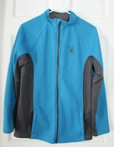 spyder blue and gray Boys Youth 18 20 lightweight zip up jacket  - Picture 1 of 11