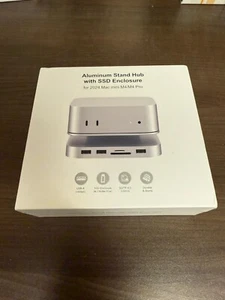 Mac Mini M4 Dock, Aluminum Stand and HDMI Hub w/M.2 NVMe/SATA SSD Enclosure - Photo 1/10