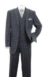 Men's 3 Piece Luxurious Suit With Vest&Pants Modern Fit Two Button Side Vents