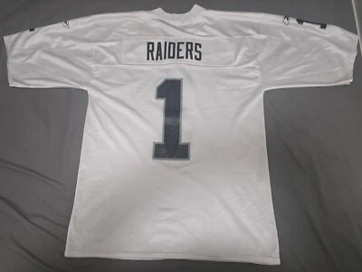 Camiseta Reebok Vintage NFL Raiders Mediana Para Hombre #1 Al Davis Bo Jackson Agujero Negro Foto 1 de 4