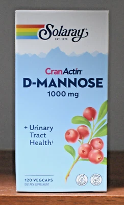 Solaray D-Mannose CranActin Urinary Tract Health 120 VegCaps  Dmannose D Mannose - Image 1 of 4