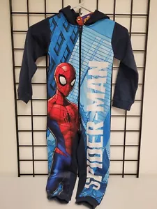 Marvel Spider-Man Kids One Piece Hooded Pajama Size 4-5 / EU 110 - Picture 1 of 2