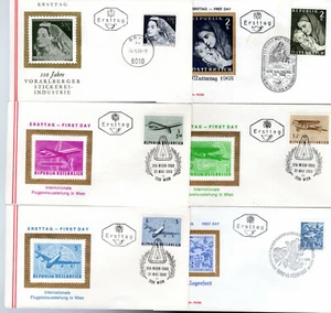 AUSTRIA 1968 COLLECTION OF 12 COVERS FDC - Picture 1 of 2