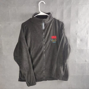 Olympics Fleece Jacket Size L Black USA London Olympic Committee Full Zip - Picture 1 of 11