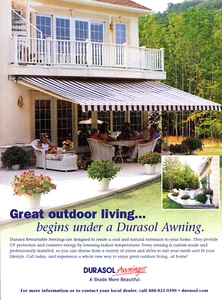 Durasol Awnings Great Outdoor Living Backyard Dining Vintage Print Ad 2003 - Picture 1 of 4